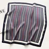 Scarves 2022 Classice Silk Square Scarf Women Print Stripe Hair Band Wrist Foulard England Style Neckerchief Bandana Echarpe