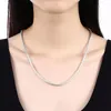 Kedjor 925 Silverfärg 16 18 20 22 24 tum 3mm Snake Bone Chain Halsband för kvinnor Män Bröllop Fashion Jewelry Charm Gifts2924