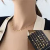 Choker 18KGold Plated Dainty Coin Disc Chain Necklace Delicate Teardrop Dangle Tiny Square Gold