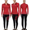 Tasarımcı Marka Kadın Trailsits Pamuk Jogging Takım Sıradan 2 Parça Setler Baskılı Uzun Kollu Sweatsuits 2022 Sonbahar Kış Giysileri Leydi Kıyafetler Ceket ve Pantolon 8681-7