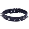 Dog Collars Cool Spiked Studded Dog-Collar Fashion Black Purple Red Leather Perro Pet Necklace Adjustable Size S/M/L