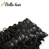 Diepgolf krullende clip in hair extensions Remy Human Hair Water Waves natte golvende extensie 160 g 10 stcs 21 clips bellahair8390683