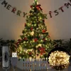 문자열 LED 요정 조명 구리 와이어 스트링 12m 크리스마스 트리 웨딩 파티 장식을위한 12m 휴가 야외 램프 화환