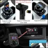 Bluetooth Car Kit Dual USB Car FM S￤ndare Aux Modator Bluetooth Kit O Mp3 Player med 3.1a Snabb laddare Drop Delivery 2022 Mobil Dhfojj