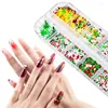 Nail Art Decorations 3D Xmas Snowflake Tree Sequins Mix With Tweezers Decoration Flakes UV Gel Polish Christmas Holographic Manicure Crafts