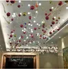 Pendants lampes en verre cristal bale de boule à balle escaliers stairs à barre creux de la barre de lobby long el hall non standard ingénierie