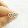 925 Sterling Silver Heart Swirl Stud Earrings Wedding Jewelry For Women Girls with Original Box for Pandora CZ diamond Engagement gifts Earring