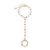 Cadena de moda aplicable a varias ocasiones 1 por ciento de f￡brica elegante Multicolor Crystal embellecido brazalete de enlace para mujeres