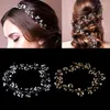 Nakrycia głowy 1 set luksusowy ślub ślubny rhinestone faux perłowy opaska na głowę Tiara Hair łańcuch włosów