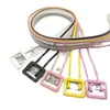 Belts Fashion Waistband Women Transparent PVC Belt White Color Round Square Shaped Buckle Accessories 105cm