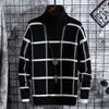 Maglioni da uomo Vestiti maglione natalizio 2020 Inverno spesso caldo s Plaid Moda classica Pullover dolcevita Pull Homme G221010