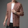 Camisolas masculinos 2021 Novo Autumn e Winter Brand Fashion Cashmere Sweater Cardigan Pure Color Corean Casual Casual Casual G221010