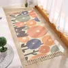 Carpets Moroccan Tassel Carpet Bedroom Bedside Bathroom Floor Mat Nordic Living Room Cotton Linen