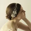 Headpieces MyFeivo High-end Handgjorda Pearl Flower Bridal Headdress Korean Wedding Dress pannband Tillbehör HQ1411