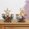 Titulares de velas Tree de Natal Elk Rack Rack Rack Candlestick Gift Desktop Ornament Home Decor