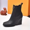 rivet letter boots woman cowhide zipper Metal buckle designer ankle boot 100% Leather lady High Heels fashion Autumn winter Thick heel women