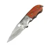 Coltello pieghevole piccolo di marca F112 Mini coltelli portachiavi tascabili in acciaio inossidabile Manico in legno Lame da taglio EDC