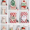 Storage Bags Christmas Gift Bags Large Organic Heavy Canvas Bag Xmas Sack Dstring With Reindeers Santa Claus For Kids Drop Delivery 2 Dhj6Y