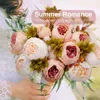 Faux Floral Greenery 1bunch Европейский искусственный пиони цветы шелковые фальшивые цветы Свадебная вечеринка дома