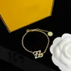 New Designed Necklace Bracelet Earring Women Engraved F Initials Letter Settings 18K Gold Designer Jewelry Birthday Festive christmas Gifts FS3 -- 05
