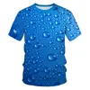 T-shirts pour hommes été impression 3D goutte d'eau T-shirt Harajuku mode sport décontracté grande taille en vrac 6XL