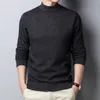 Men's Sweaters 810 Autumn Winter Men Knitted Woollen Sweater Mock Neck Thicken Fashion Chic Gentlemen Handsome Youth Simple All-Match Knitwear G221010