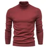 Herrtröjor Nya herrar vinterskurtlenhals tjock casual sköldpadda hals fast färg baskvalitet varm slim pullover kvinnor toppar g221010