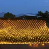 Strings LED Net siatkowe światła 6x4m Wodoodporny sznur na zewnątrz wiszący fariy wtyk do świątecznego dekoracji ogrodu