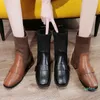 Bota mujer Goth tobillo zapatos 2022 Otoño Invierno tacones medios Chelsea botas diseñador 2023