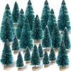 Christmas Decorations 60 Pcs Mini Sisal Snow Frost Trees Winter Pine Tabletop DIY Xmas For Decor Village House Navidad