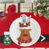 Christmas Decorations 1PC Tableware Holder Bag 2022 Snowman Elk Santa Claus Home Decoration Year Kitchen