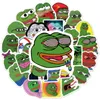 50st Pepe Sad Frog Stickers Cartoon for Teen Kids Water Bottle Cool Waterproof Decal For Girl Laptop Bicycle Skateboard