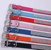 En gros 6 Couleurs 4 Taille Chien Colliers Laisses Réglable En Daim En Cuir Mignon Pet Strass Léger Portable Délicat