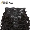 VENDITA Clip ricci ondulati profondi nelle estensioni dei capelli Capelli umani Remy Onde d'acqua Estensione ondulata bagnata 160g 10 pezzi 21 Clip Capelli Bella Julienchina Capelli spessi