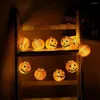 Strings 3.5M/5M/6M Solar Powered LED Pumpkin String Lights 8 Modes Halloween Fairy Waterproof For Outdoor Party Decoration