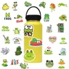 100 Pieces Cute Frog Stickers Vinyl Decals Laptop Sticker Cartoon Waterproof Decorative Stickers for Computer Luggage Guitar Bottle Refrigerator