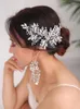 Coiffes Coiffures De Mariage Bijoux Coiffure En Argent Strass Tête Bijoux Cristal Bandeau Et Boucles D'oreilles Ensemble Accessoires De Cheveux De Mariée