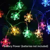 Strings Christmas Snowflake LED String Fairy Lights Flashing Waterproof Outdoor 8 Modes Holiday Party Curtain