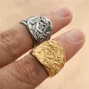 Antique Stainless Steel Punk Freemason Masonic Ring Retro Silver Gold High Polished Freemasonry Rings For Men