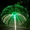 Solar fyrverkerier Ljus Färgglad varm vattentät utomhus Lawn Fiber Opertic Jellyfish Lamp Garden Patio Pathway landskap
