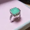 Anneaux de mariage vert zircone jaune pierre bague en argent en gros dames coeur bijoux fiançailles