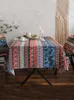 Toalha de mesa toalhas de mesa redondos retangulares linho de algodão étnico conjunto boêmio