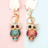 Mode cristal porte-clés pendentif 3D diamant strass perceuse hibou Animal porte-clés porte-clés femme sacs décoration cadeau