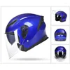 Casques de moto hommes femmes casque de trajet Double lentille demi-respirant tout-terrain équitation détachable à l'intérieur de la capacité de sécurité