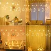 Strings LED Star Moon Curtain Light 2.5M Outdoor Waterproof Bedroom Home Party Decoration Atmosphere String Lights EU Plug