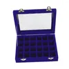 Jewelry Pouches 24 Slots Wooden Transparent Cover Buckle Earrings Storage Box Organizer Trendy Holder Packaging