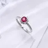 Bröllopsringar Kvinnor smycken Ruby Kvinna 925 Sterling Silver Sunflower Zircon Diamond Engagement Jewelygifts