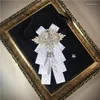 Papillon Cravatta da uomo in stile britannico Cravatta in tessuto con strass Cravatta coreana di lusso Colletto per camicia Gioielli per feste di nozze Accessori di abbigliamento