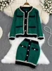 Vestido de dos piezas Otoño Invierno Faux Mink Sweater Set Cardigan Faldas Piezas Moda coreana Espesar Cachemira Mujer Falda s 221010