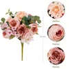 Decorative Flowers PARTY JOY Artificial Peony Dahlia Bouquet For Bride Hander Wedding Home Table DIY Decor Fake